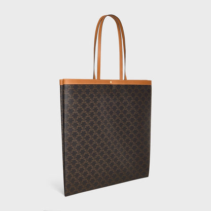 Große flache Shopper-Tasche aus Triomphe-Gewebe in Honig