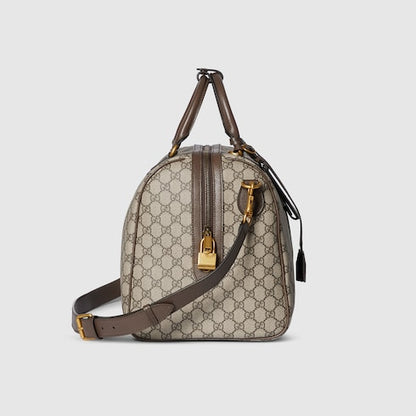 Savoy Weekender Medium in beige-dark brown fabric
