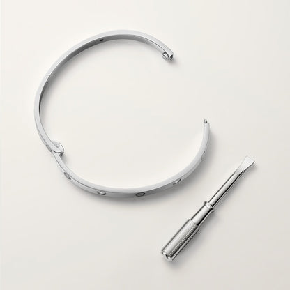 LOVE Armband mittleres Modell mit 4 Diamanten Silber