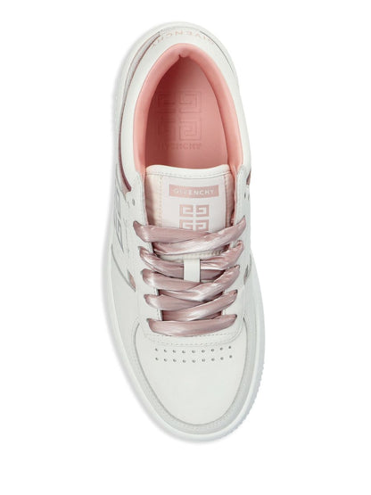 Sneakers with printed logo in white/rose gold