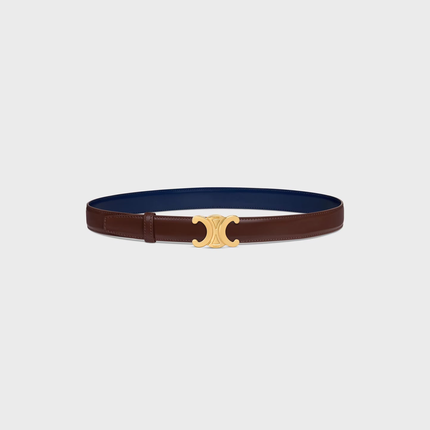 Triomphe Schnalle & Wendegürtel 25 mm Navy mit goldener Schnalle für Herren