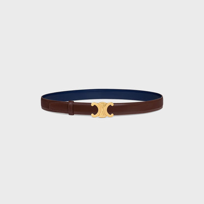 Triomphe Schnalle & Wendegürtel 25 mm Navy mit goldener Schnalle für Herren