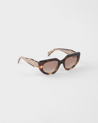 Ovale Sonnenbrille mit Logo und kaffeefarbenen Gläsern