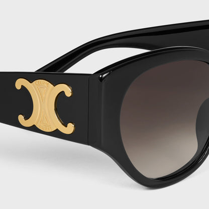 Triomphe XL 03 Sonnenbrille aus schwarzem Acetat für Damen