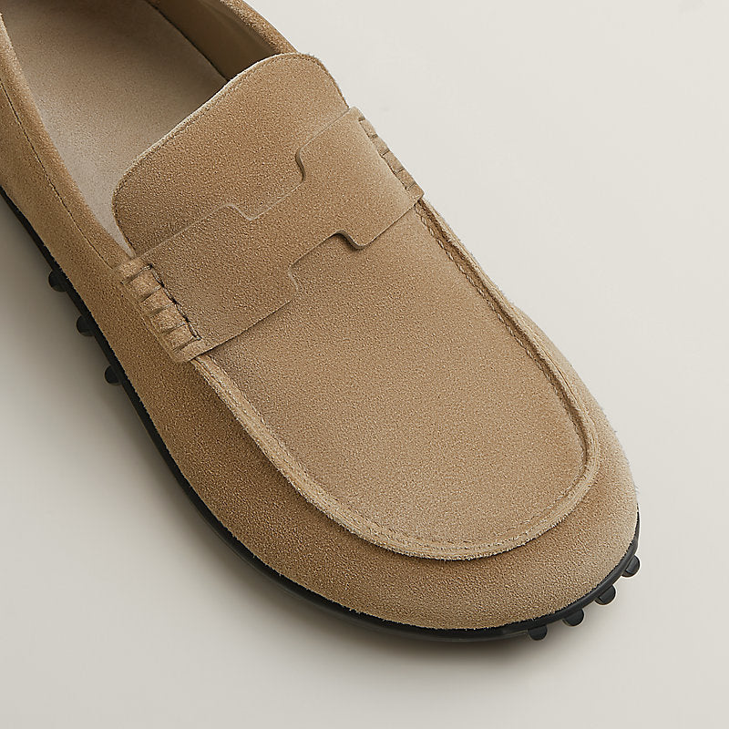 Lazy Loafer Beige Wildleder mit H-Schnalle