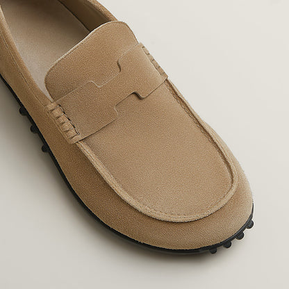 Lazy Loafer Beige Wildleder mit H-Schnalle