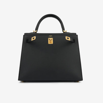 Kelly 25 Noir Epsom