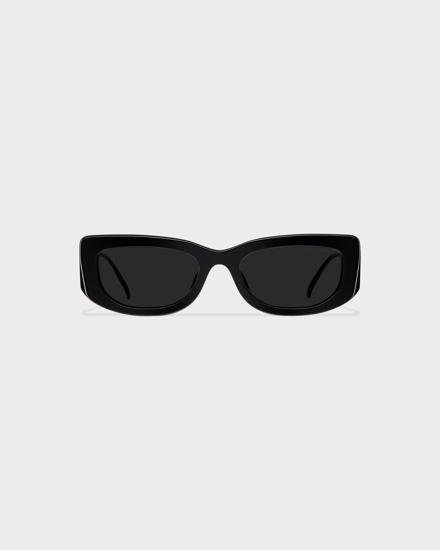Sunglasses with triangle logo and slate-colored lenses