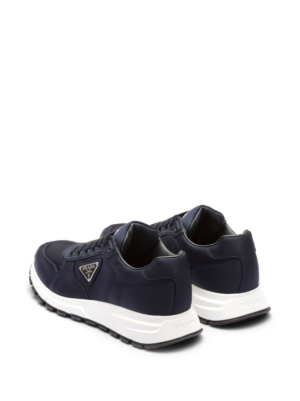Low sneakers with blue logo print