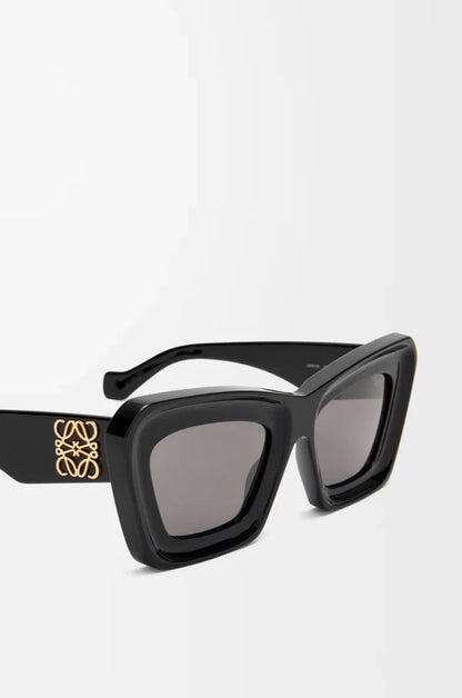 Cat-Eye Sonnenbrille Beveled Schwarz
