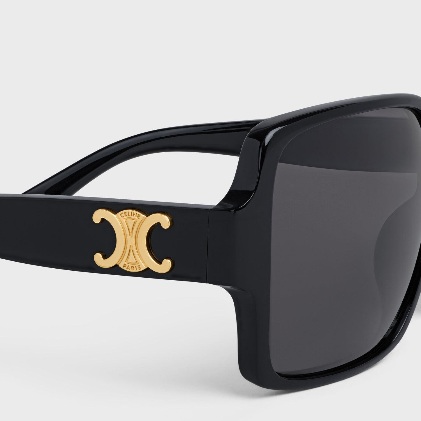 Triomphe 16 Sonnenbrille aus schwarzem Acetat für Damen