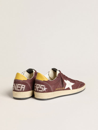 Chocolate brown nubuck with star and heel in leather