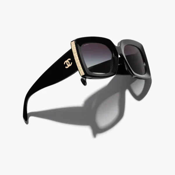 Rectangular Sunglasses Black &amp; Gold