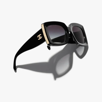 Rectangular Sunglasses Black &amp; Gold
