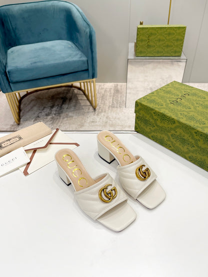 Sandalen Slide Doppel G Weiß