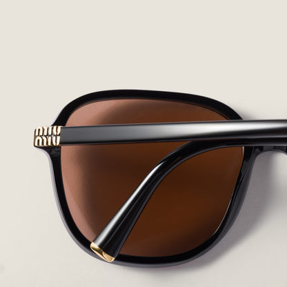 Miu Regard Sunglasses Chocolate Brown Lenses Square Design
