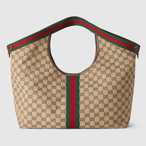 Kleine GG Giglio Shoppingtasche aus beigem und braunem GG-Stoff