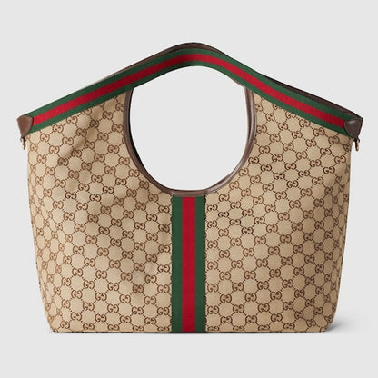 Kleine GG Giglio Shoppingtasche aus beigem und braunem GG-Stoff