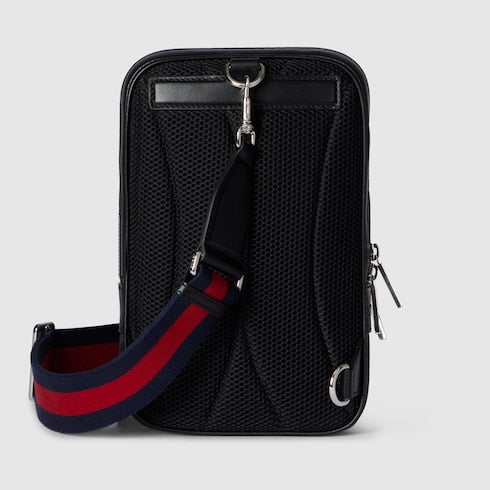 GG Black shoulder bag small size in GG Supreme fabric Black