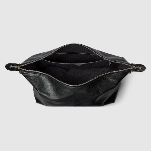 Brera Umhängetasche mittelgroß aus schwarzem Leder