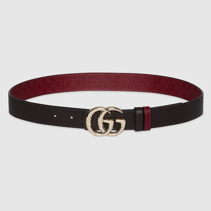 Reversible belt GG Marmont in red and black for women