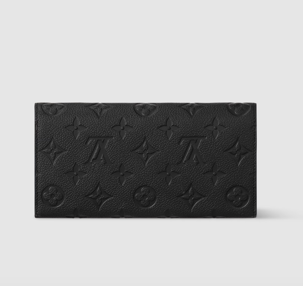 Geldbörse Emilie Leder Monogram Empreinte Schwarz