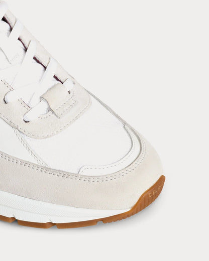 CR-03 Runner Low-Top-Sneakers aus Mesh, Veloursleder und Kalbsleder in Optisch Weiß / Beige / Bordeaux