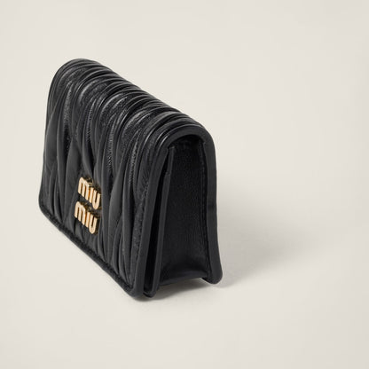 Card holder made of nappa leather in black