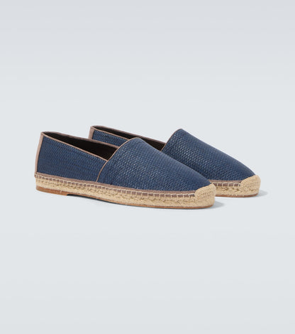 Espadrilles aus Lederstoff Blau