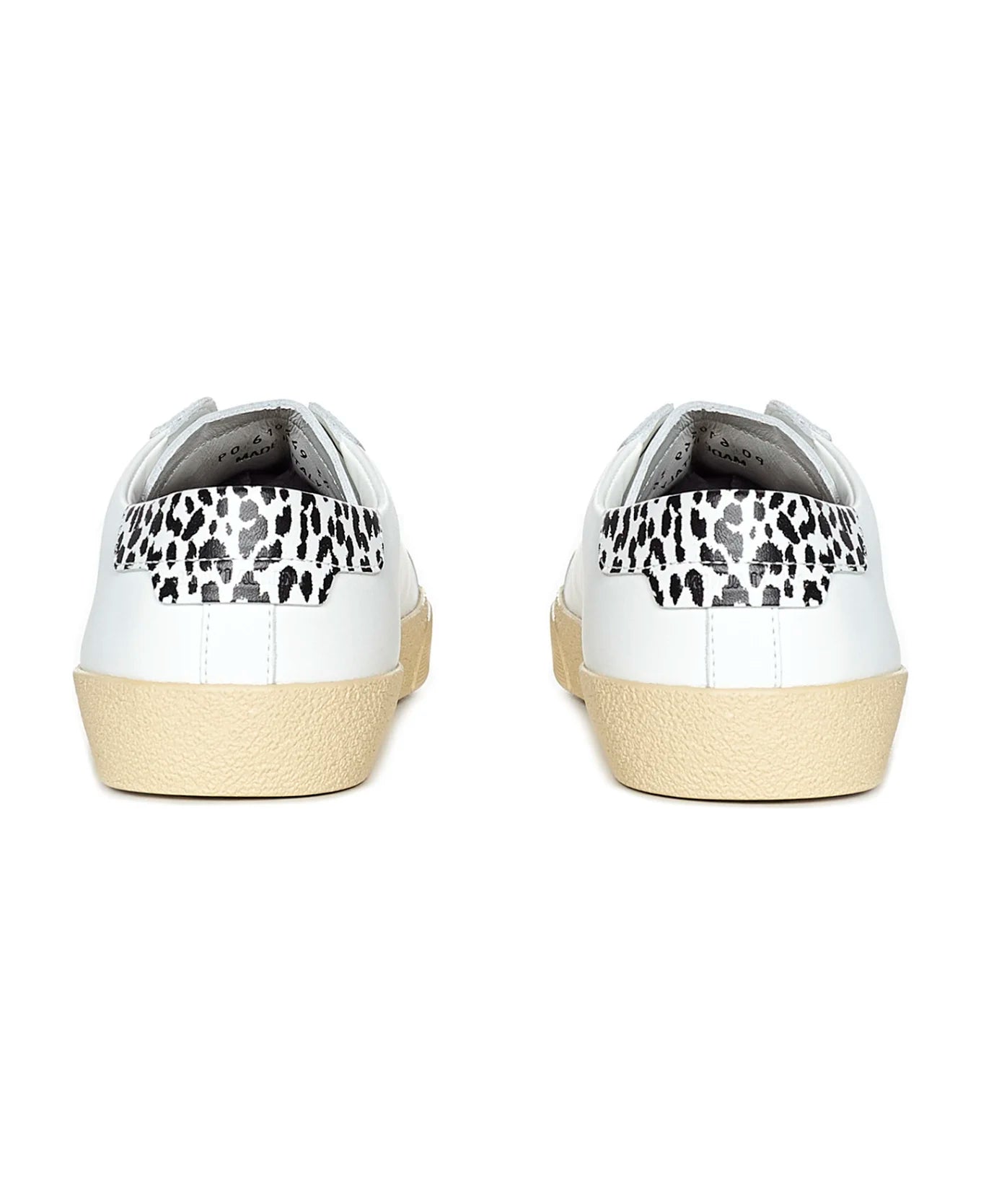 Court Classic Sneakers in white with leopard print heel