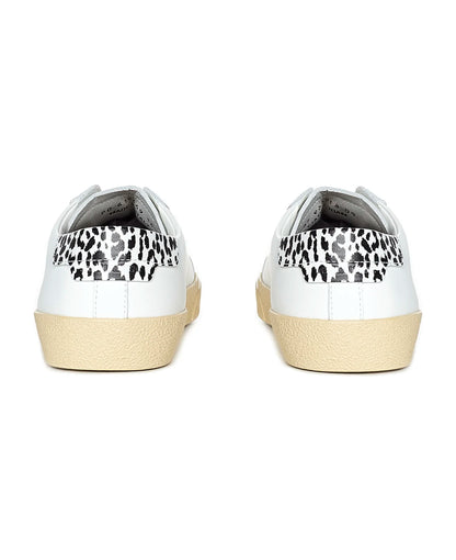 Court Classic Sneakers in white with leopard print heel
