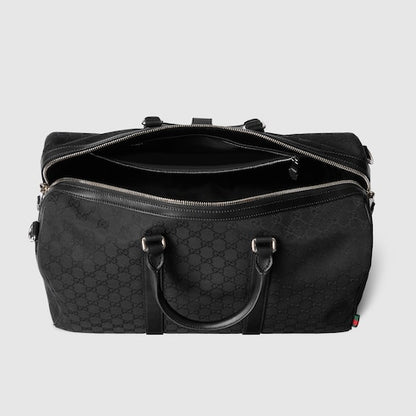GG Fabric Travel Bag Black Medium Size