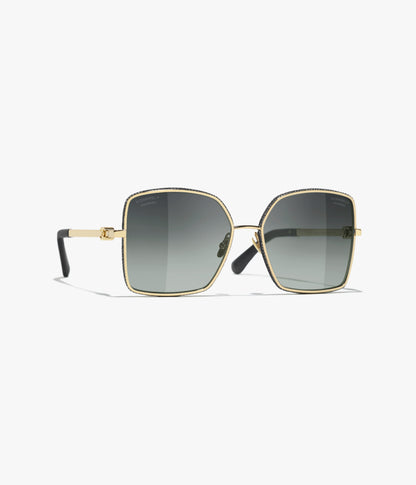 Quadratische Sonnenbrille Gold