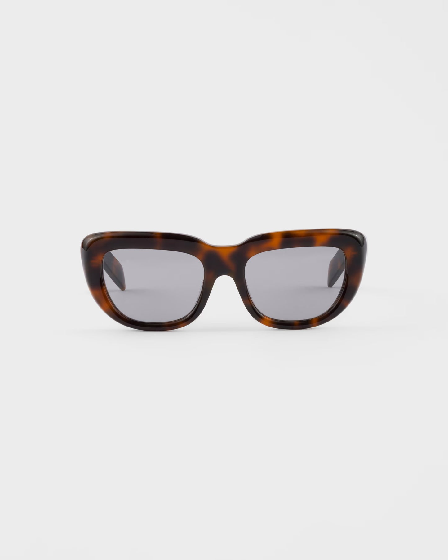 Rechteckige Sonnenbrille aus Schildpatt-Acetat mit grauen Gläsern