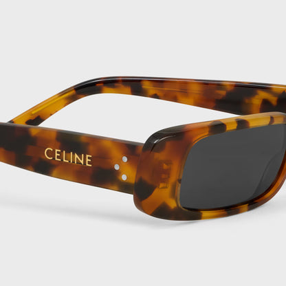Rechteckige S343 Sonnenbrille aus Acetat in Havanna Leopard für Damen