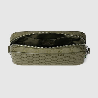 GG Supreme shoulder bag in forest green, small
