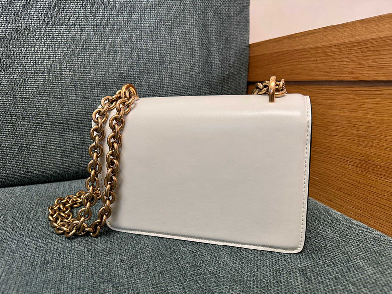 Vain Kleine Leder-Schultertasche Weiß