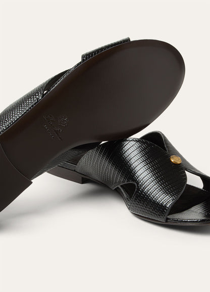 Vera Sandalen Eidechse Schwarz