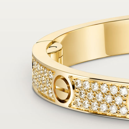 LOVE Armband mittleres Modell Pavé Gold