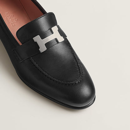 Paris Loafer Schwarz mit Silberschnalle