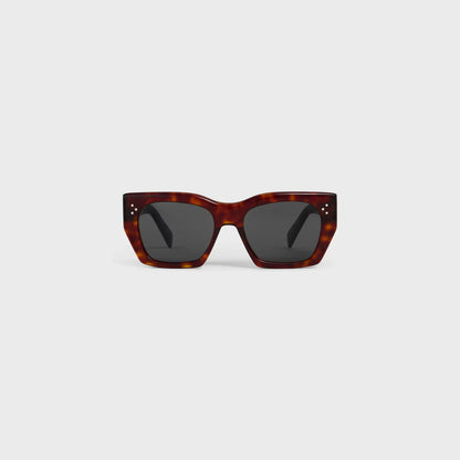 Cat-Eye S342 Sonnenbrille aus Acetat in Rot-Havanna für Damen