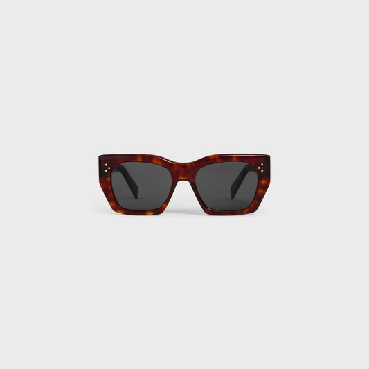 Cat-Eye S342 Sonnenbrille aus Acetat in Rot-Havanna für Damen