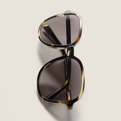 Miu Regard Sunglasses in London Striato with Grey Lenses