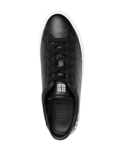 Sneakers aus Leder mit schwarzem Logoprint