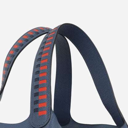 Picotin 22 Leather Weave – Ink Blue/Black/Brick Epsom