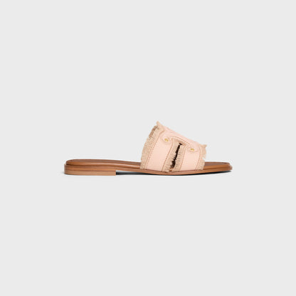 Marina Mules aus Canvas in Puderrosa