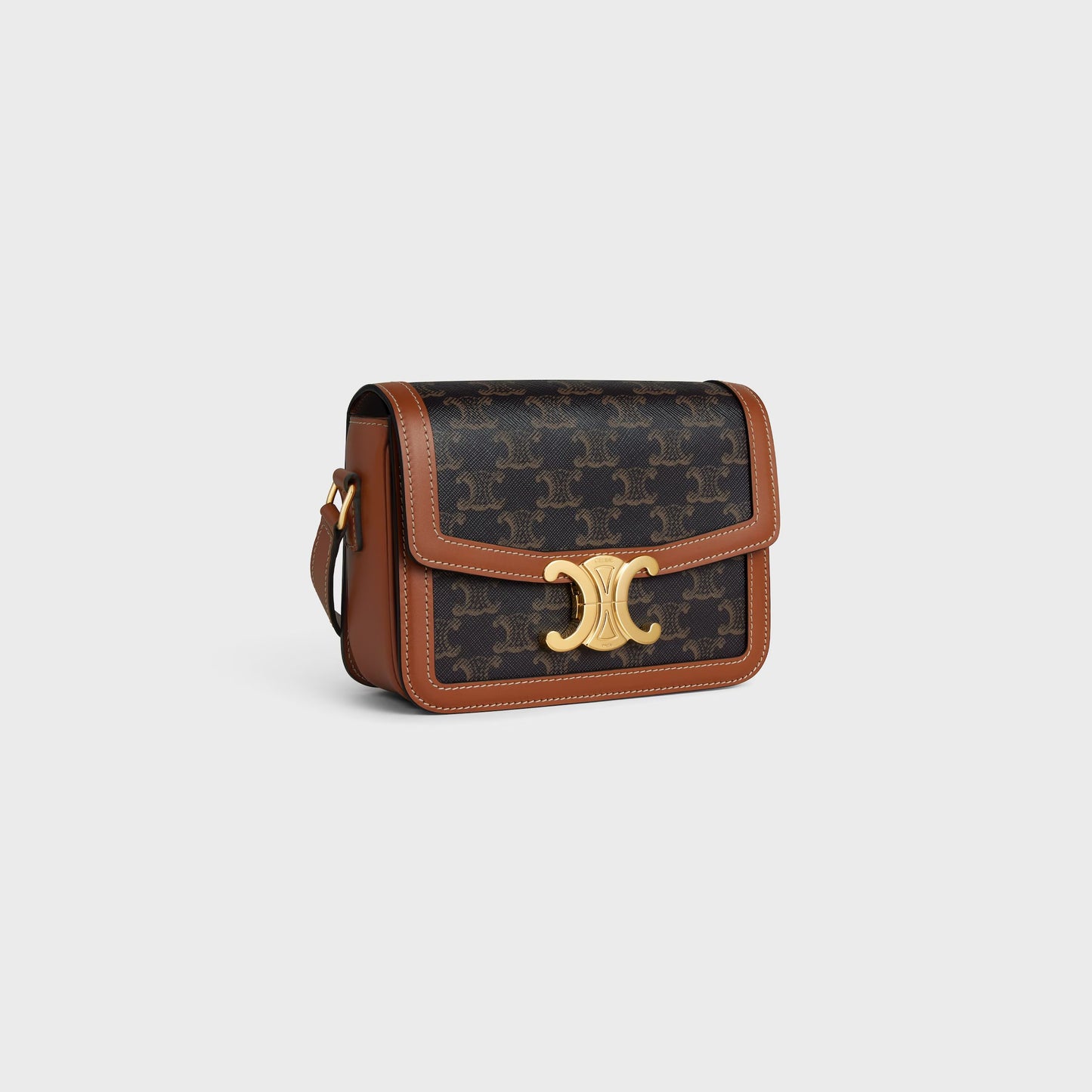 Teen Triomphe Tasche aus Triomphe-Canvas und Kalbsleder in Tan