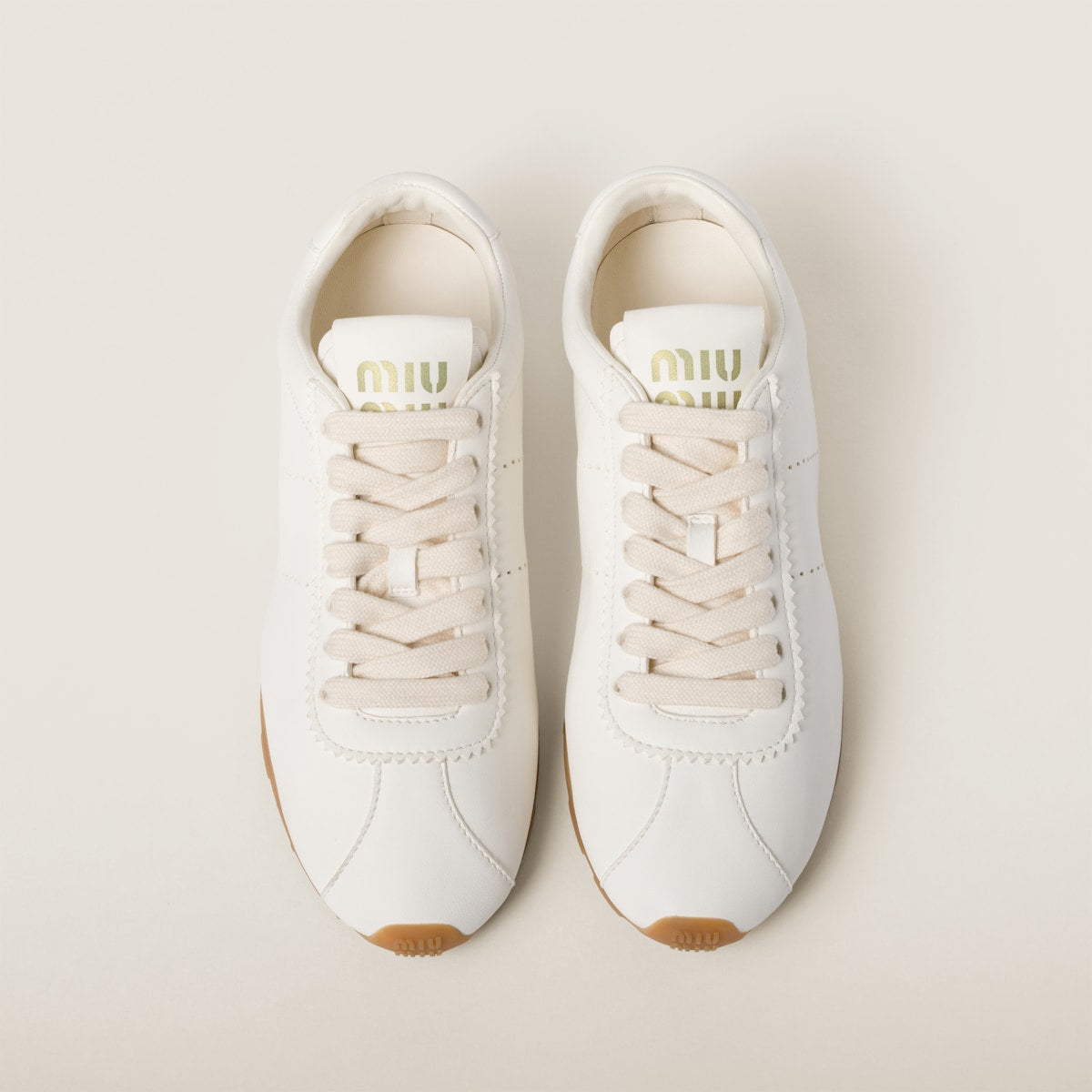 Sneakers Plume aus Nappaleder in Elfenbein