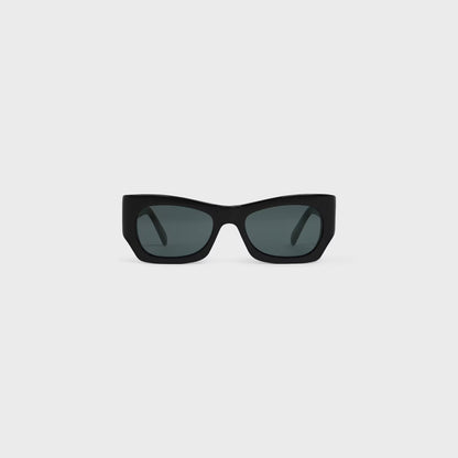 Grafische S333 Sonnenbrille aus schwarzem Acetat für Damen