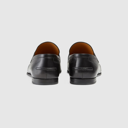 Men's GG Jordaan Loafer in black with gold-tone buckle